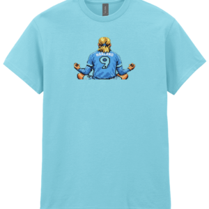 Haaland Meditation Celebration 8-Bit Pixel Art – Retro Football T-Shirt